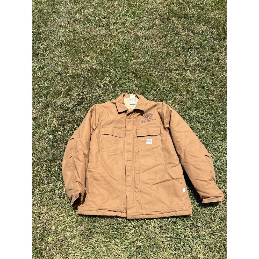 Carhartt 'Brown' Distressed FR Duck Traditional Coat - Men's Size L